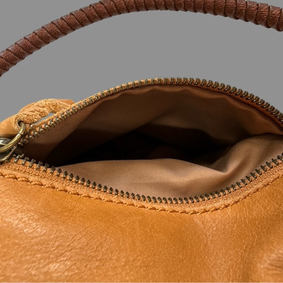 The Sak Honey Tan Leather Crossbody Bag – Braided Strap, Boho Whipstitch Detail - Picture 6 of 13